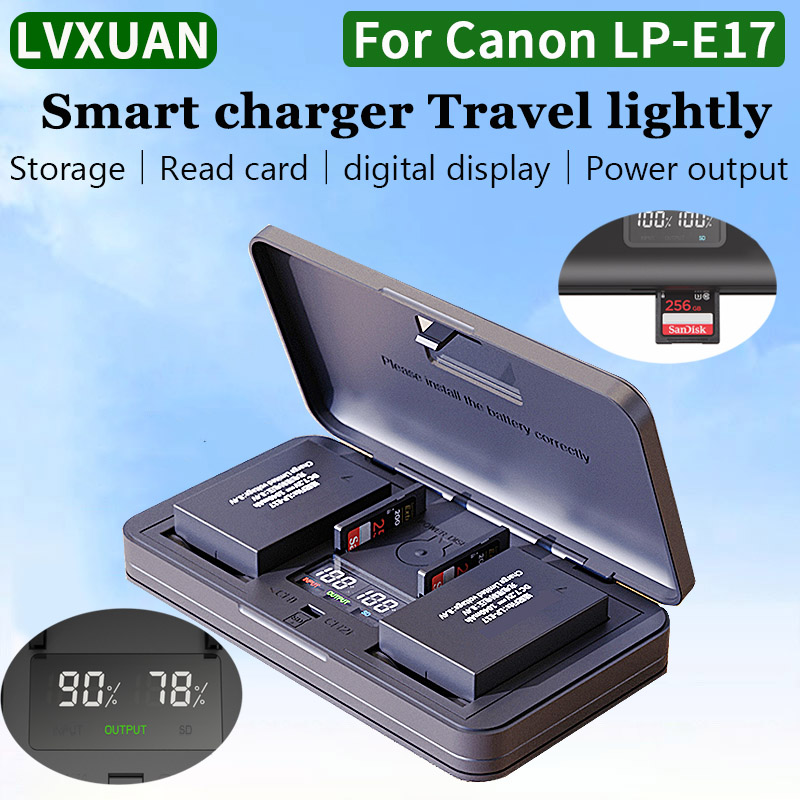 Canon Camera Eos R8 - LVXUAN pengisi daya baterai LP-E17, untuk